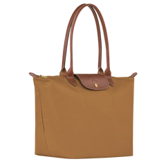 Cabas pliable en nylon à détails cuir Grand Sac Fauve, vue de dos – Valloro Paris
