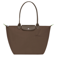 Cabas pliable en nylon à détails cuir Grand Sac Terra, vue de face – Valloro Paris