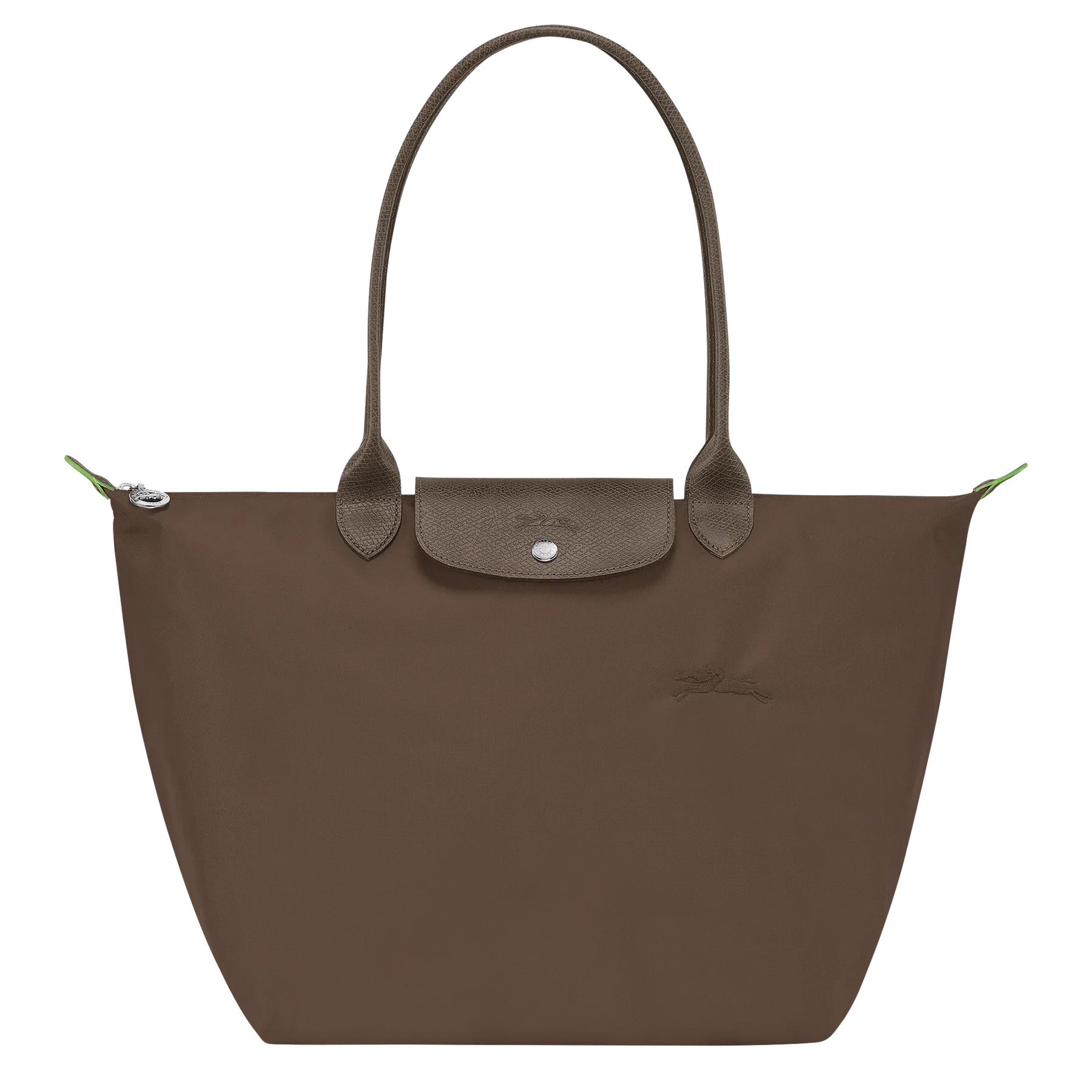Cabas pliable en nylon à détails cuir Grand Sac Terra, vue de face – Valloro Paris