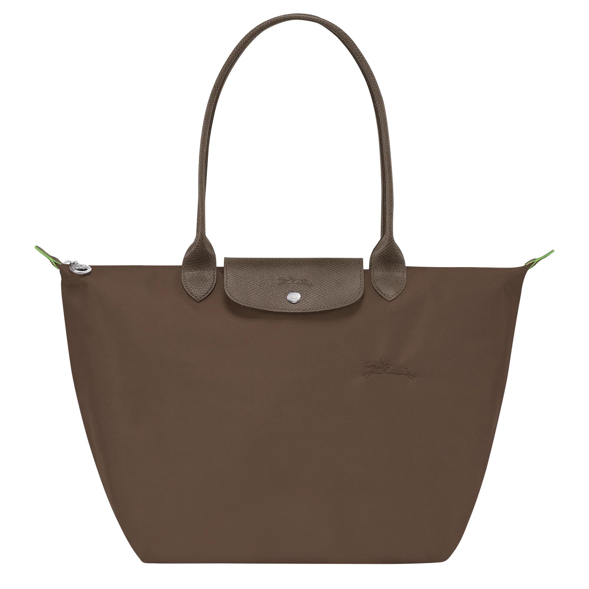 Cabas pliable en nylon à détails cuir Grand Sac Terra, vue de face – Valloro Paris