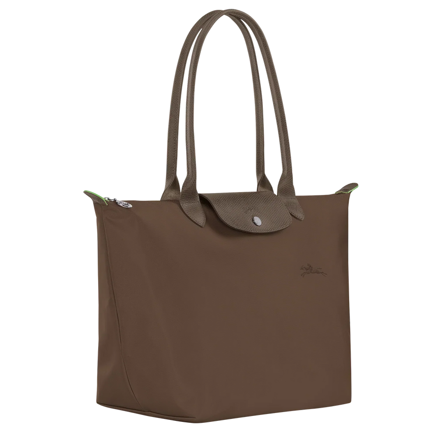 Cabas pliable en nylon à détails cuir Grand Sac Terra, vue de dos – Valloro Paris