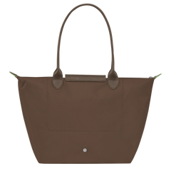 Cabas pliable en nylon à détails cuir Grand Sac Terra, porté à l’épaule – Valloro Paris