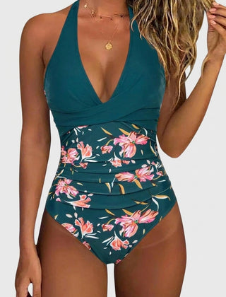 Maillot de bain élégant pour femme à col en V Florencia, vue de face – Valloro Paris