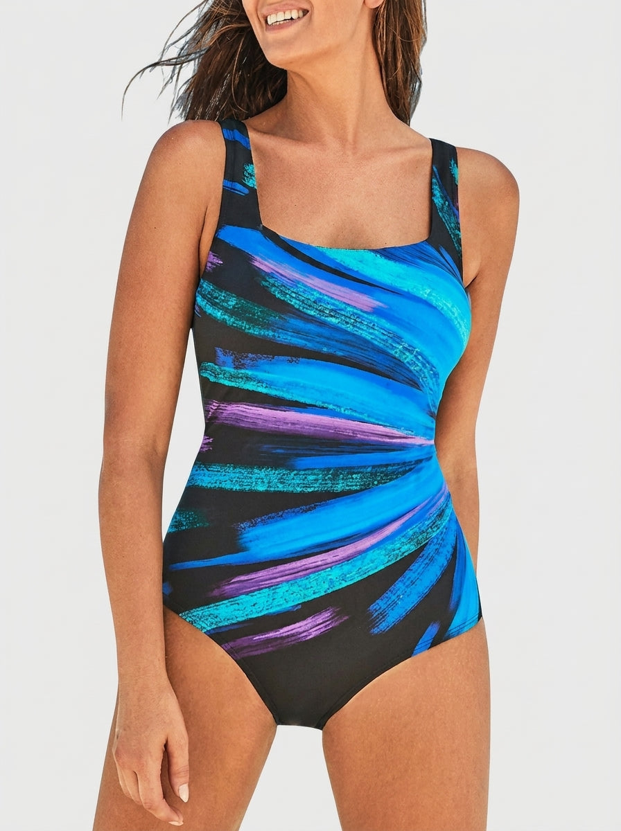 Maillot de bain sculptant Alba, détail du motif – Valloro Paris