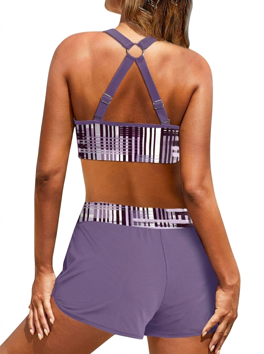 Maillot de bain côtelé à taille haute Azalea, gros plan sur la coupe – Valloro Paris