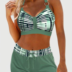 Maillot de bain côtelé à taille haute Azalea, vue de face – Valloro Paris