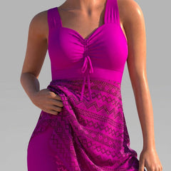 Maillot de bain deux pièces avec jupe Isabella, vue de profil – Valloro Paris