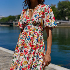 Robe féminine aux lignes délicates Sirine, vue de dos – Valloro Paris