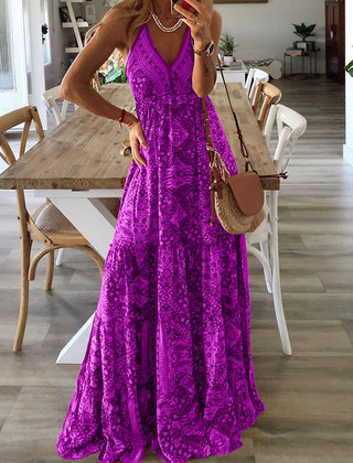Robe sans manches boho Gweneth, détail du tissu – Valloro Paris