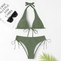 Ensemble bikini classique à nouer Rachel, présentation du coloris – Valloro Paris