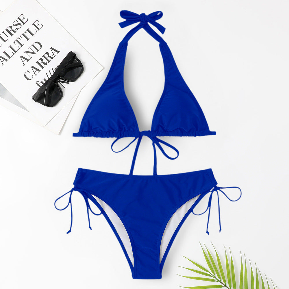 Ensemble bikini classique à nouer Rachel, vue de profil – Valloro Paris