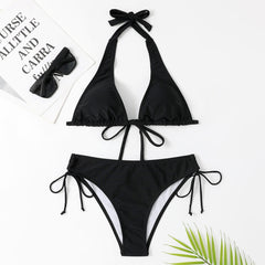 Ensemble bikini classique à nouer Rachel, vue de dos – Valloro Paris