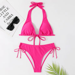 Ensemble bikini classique à nouer Rachel, détail des finitions – Valloro Paris