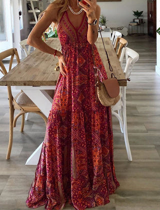Robe sans manches boho Gweneth, gros plan sur la coupe – Valloro Paris