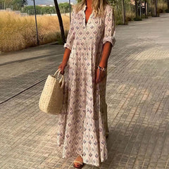 Robe boho intemporelle Louisa, portée en situation – Valloro Paris