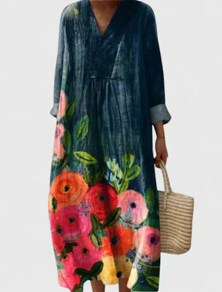 Robe maxi élégante Taylynnne, vue de face – Valloro Paris