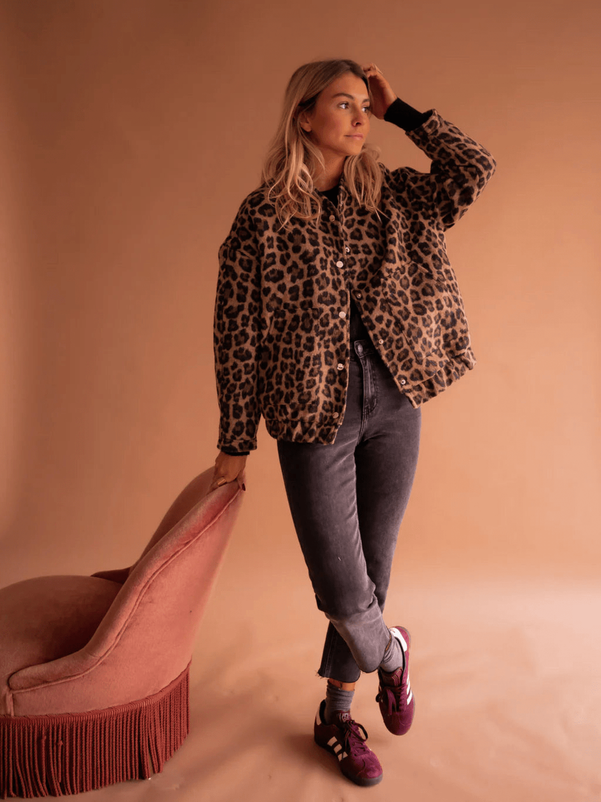 LEOPARD TEDDY VESTE