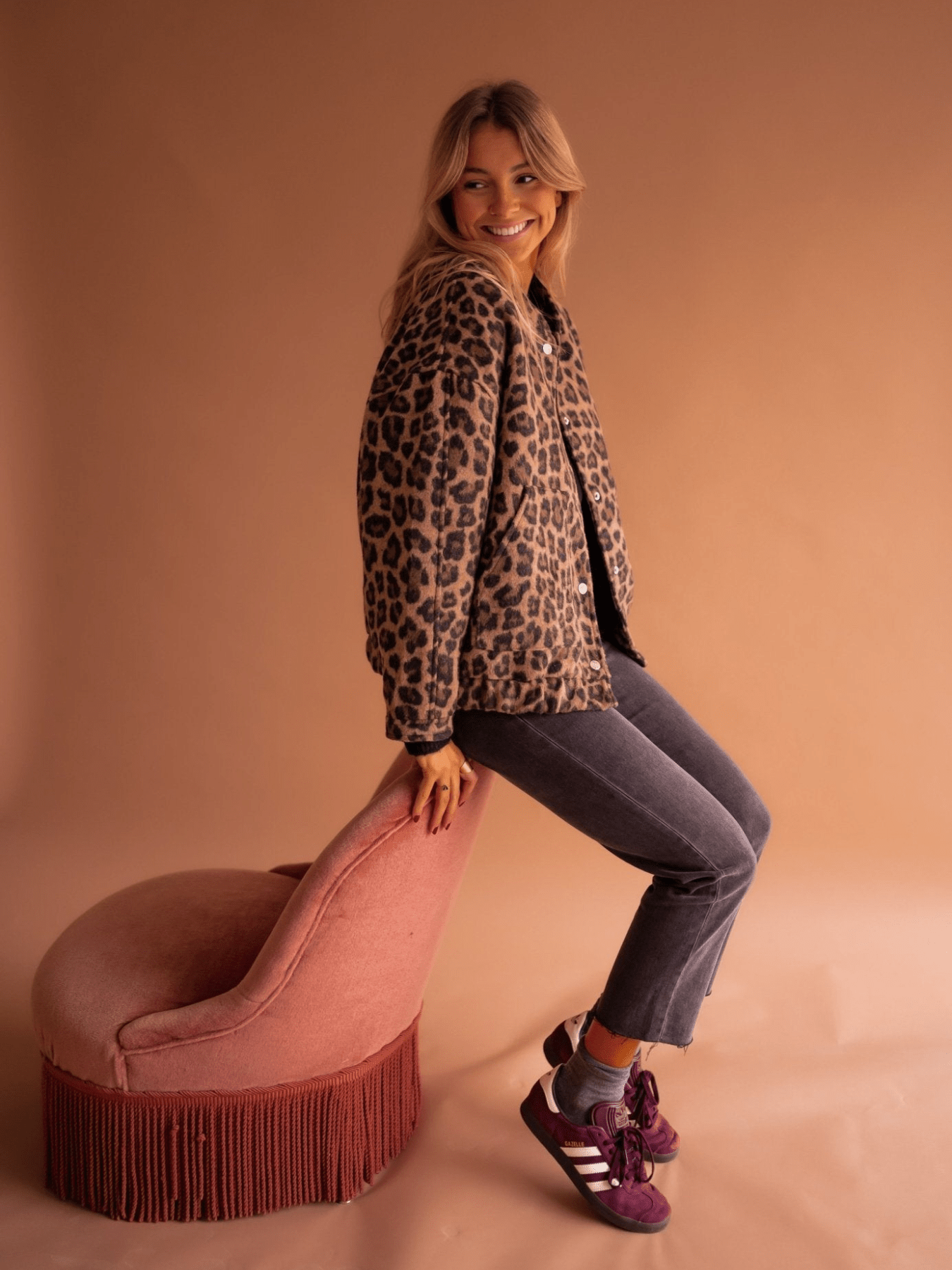 LEOPARD TEDDY VESTE