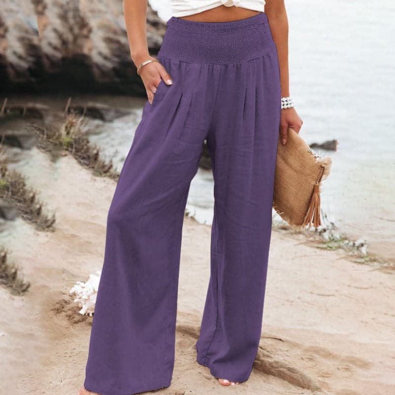 Pantalon large aérien Luna, vue de profil – Valloro Paris