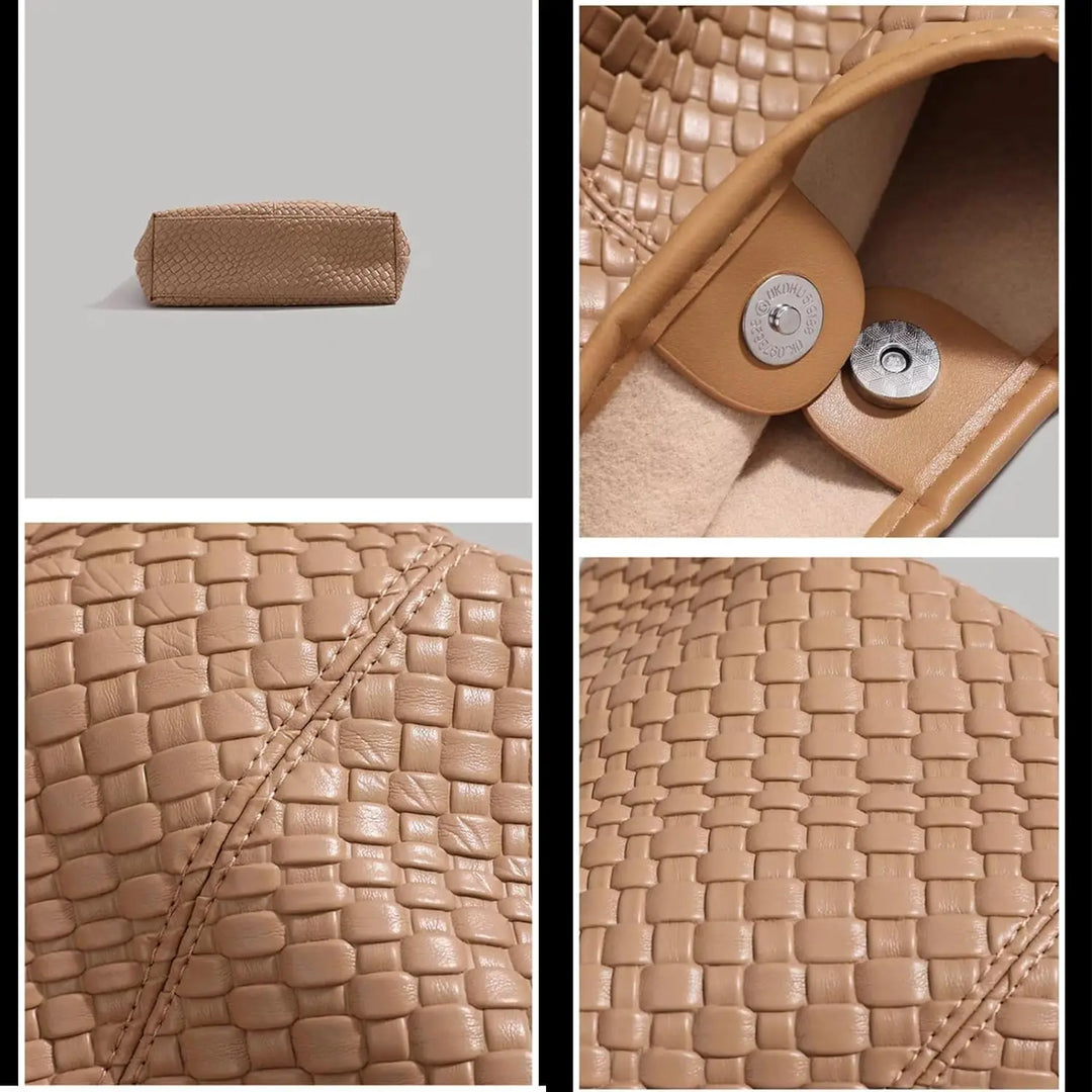 Sac cabas tressé élégant pour femme Sandia, aperçu de l’intérieur – Valloro Paris
