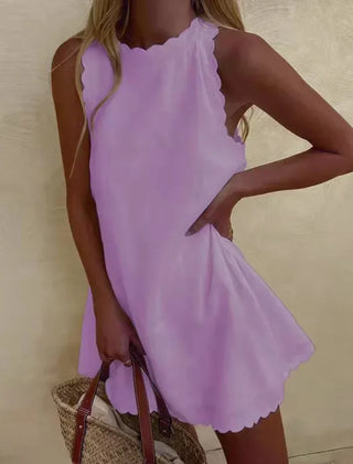 Robe élégante au tombé fluide Mia, détail du motif – Valloro Paris