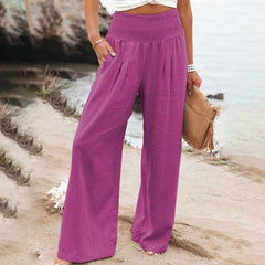 Pantalon large aérien Luna, détail du motif – Valloro Paris