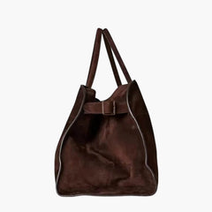 Sac cabas oversize effet suède Soera, porté en situation – Valloro Paris