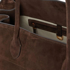 Sac cabas oversize effet suède Soera, détail des anses – Valloro Paris