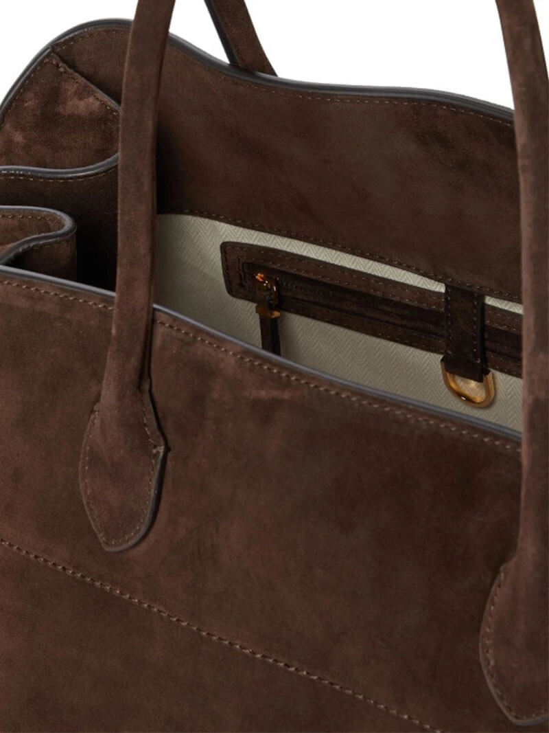 Sac cabas oversize effet suède Soera, détail des anses – Valloro Paris