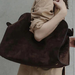 Sac cabas oversize effet suède Soera, aperçu de l’intérieur – Valloro Paris