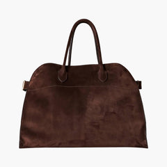 Sac cabas oversize effet suède Soera, vue de face – Valloro Paris