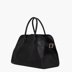 Sac cabas oversize effet suède Soera, vue de profil – Valloro Paris