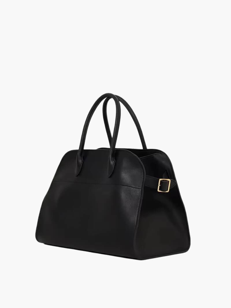 Sac cabas oversize effet suède Soera, vue de profil – Valloro Paris