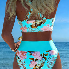 Bikini élégant à imprimé floral Léa, vue rapprochée – Valloro Paris