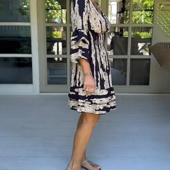 Robe boho glow Romy, détail du tissu – Valloro Paris