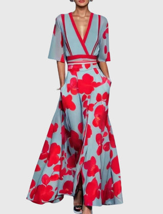 Robe élégante de printemps Candice, portée en situation – Valloro Paris