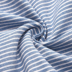 Robe midi rayée Jarna, détail du tissu – Valloro Paris