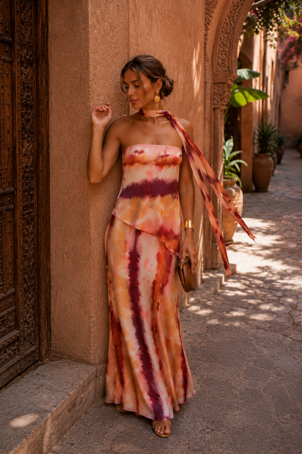 Robe élégante intemporelle Aitana, détail du tissu – Valloro Paris