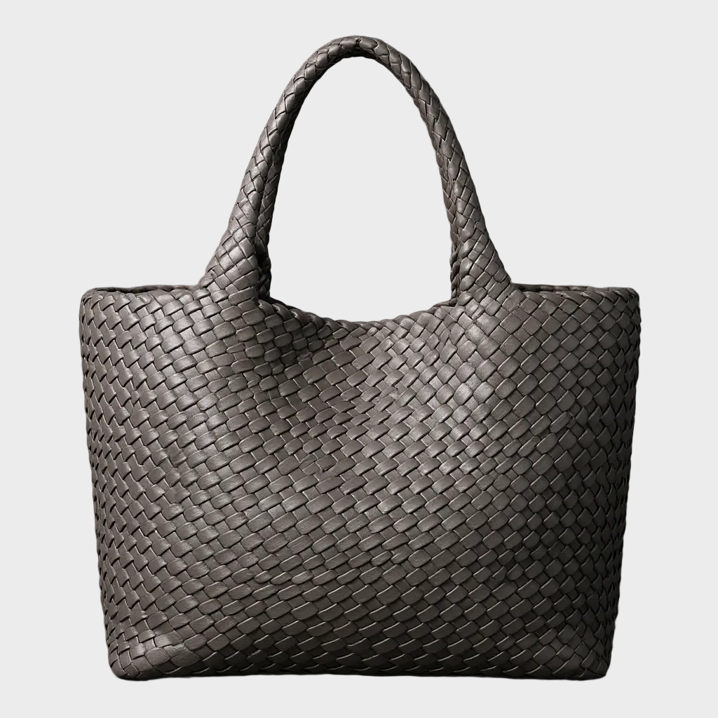 Cabas en cuir tressé à la main Lana, vue de face (photo 13) – Valloro Paris