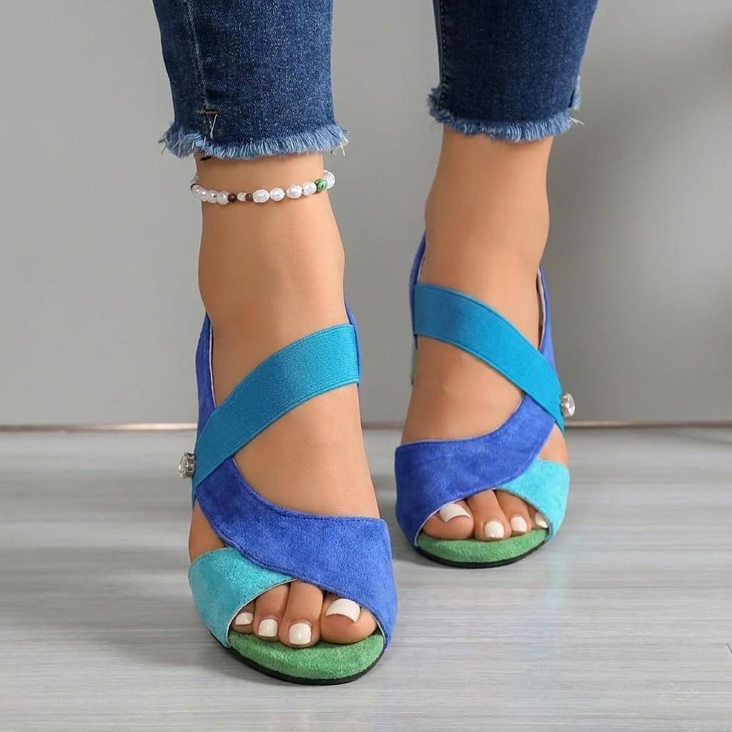 Sandales orthopédiques chic Chantal, vue de dessus – Valloro Paris