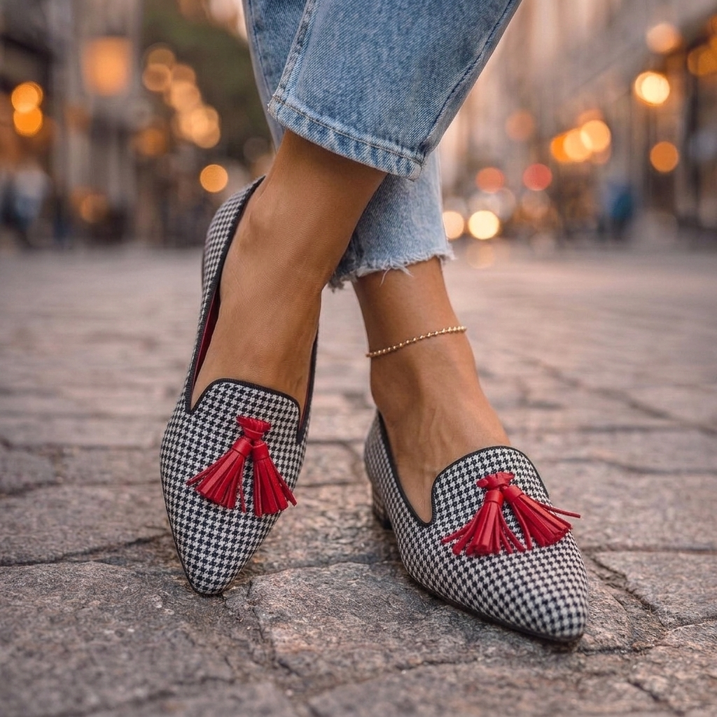 Evelyn | Ballerines pointues à pompons