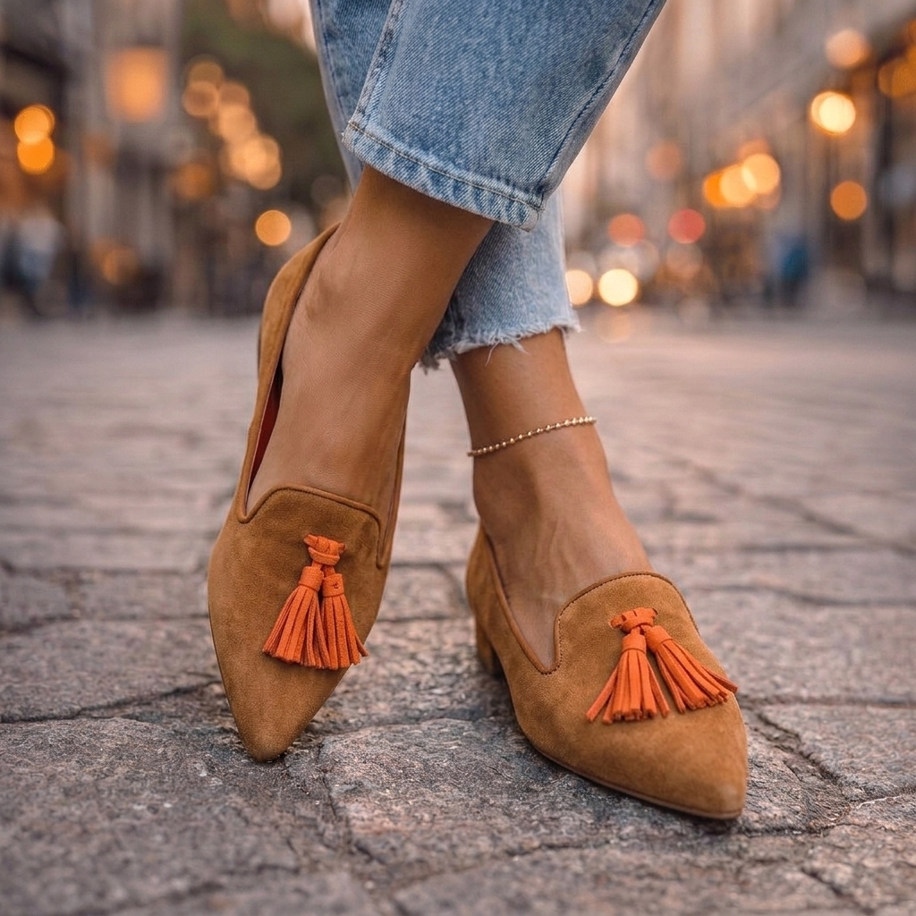 Evelyn | Ballerines pointues à pompons