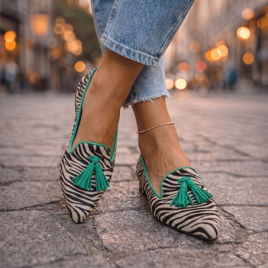 Evelyn | Ballerines pointues à pompons