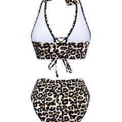 Bikini imprimé léopard Anika, gros plan sur la coupe – Valloro Paris
