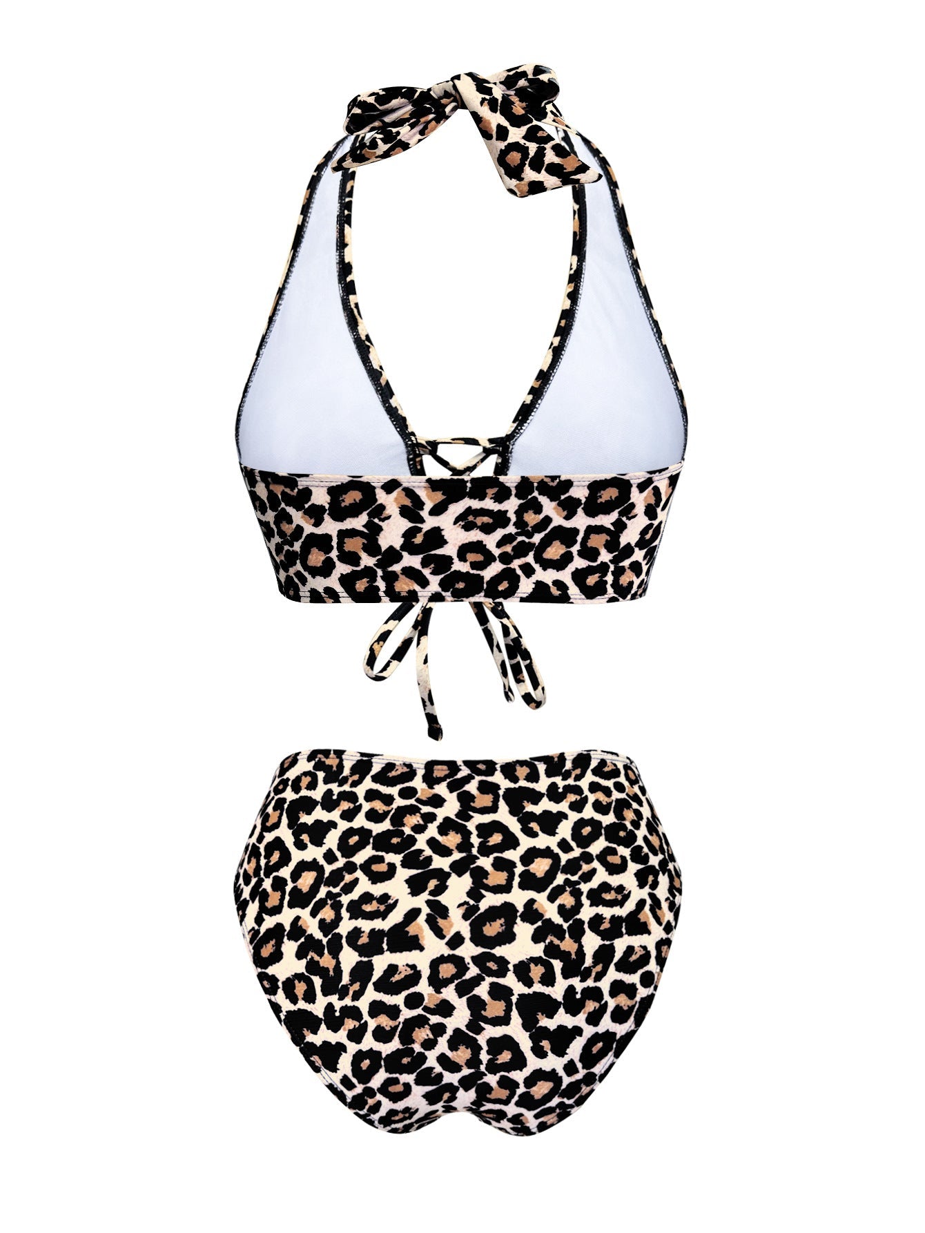 Bikini imprimé léopard Anika, gros plan sur la coupe – Valloro Paris