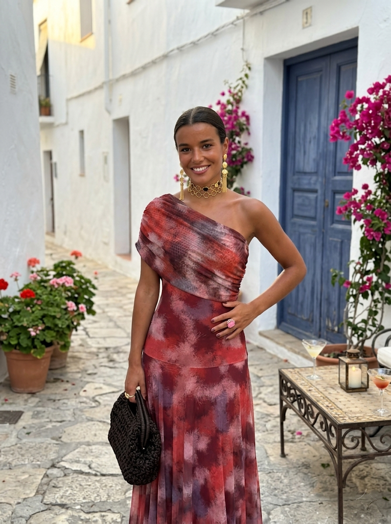 Robe longue élégante et simple Carla, vue complète du modèle – Valloro Paris
