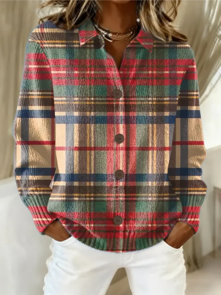 Elise™ | Cardigan en maille à carreaux