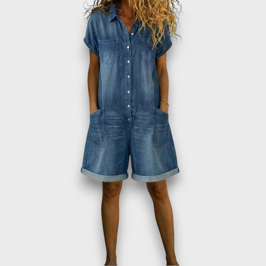Joan | Salopette en coton style jean vintage