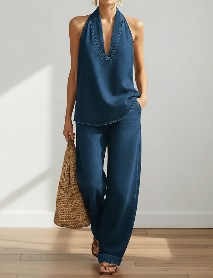 Ivy | Ensemble deux pièces au look denim vintage délavé