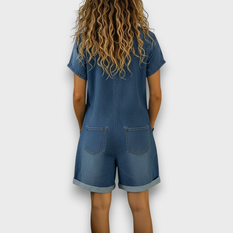 Joan | Salopette en coton style jean vintage